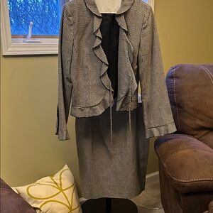 Kay Unger Black and White Houndstooth Jacket